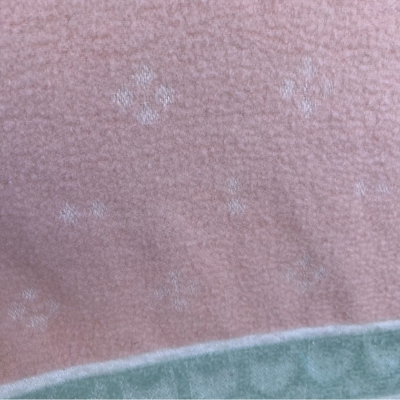 Vintage Fieldcrest Winter Theme Woven Blanket Polar Bear Snowflake Fringe Pastel - Picture 9 of 13